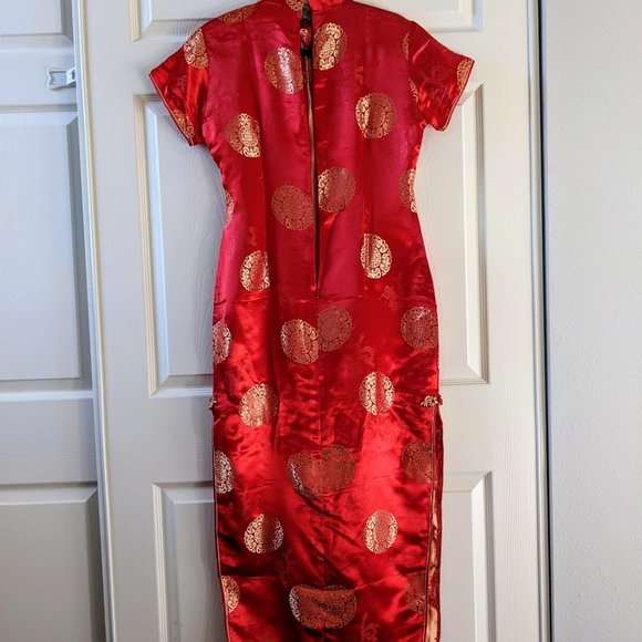silk long Qipao Cheongsam Dress - Picture 6 of 8